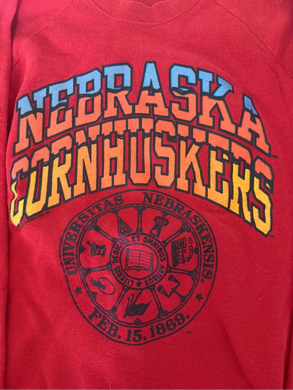 Vintage Nebraska Cornhuskers Red Graphic Sweatshirt